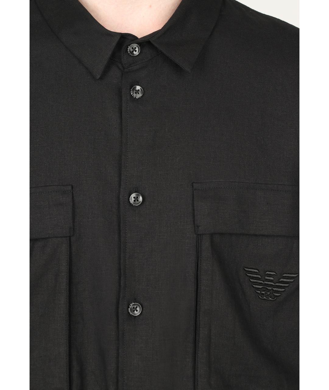 EMPORIO ARMANI Черная кэжуал рубашка, фото 4