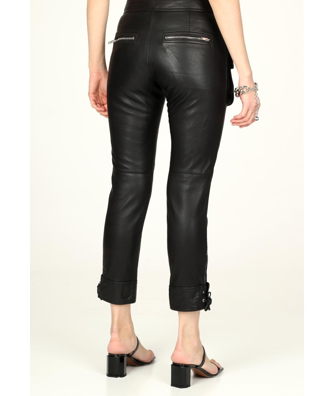 ISABEL MARANT Черные кожаные брюки узкие, фото 3