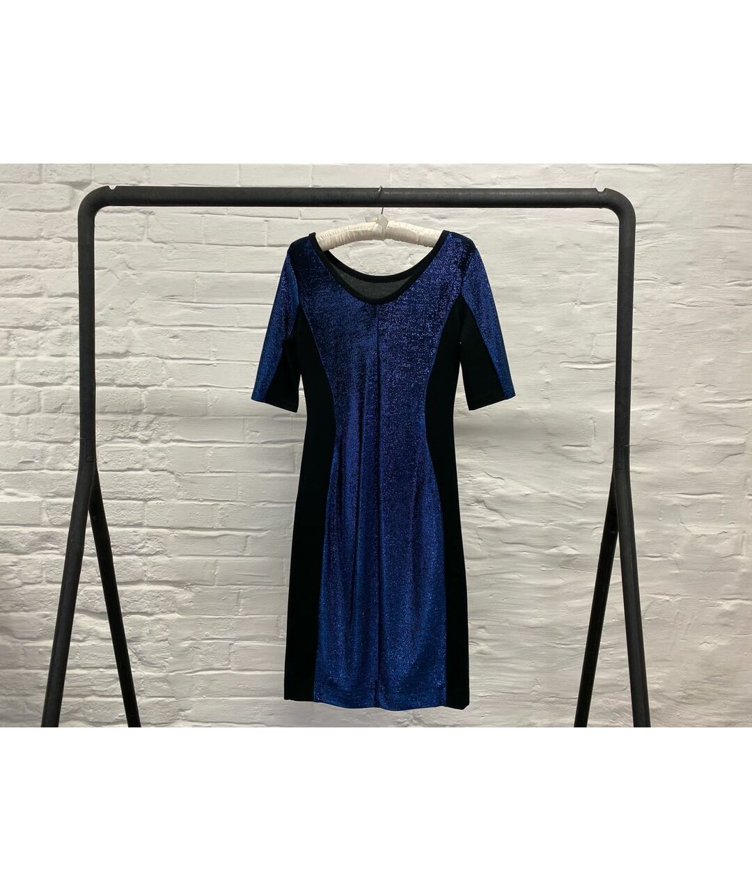 PAUL SMITH BLACK LABEL Темно-синее вискозное коктейльное платье, фото 2