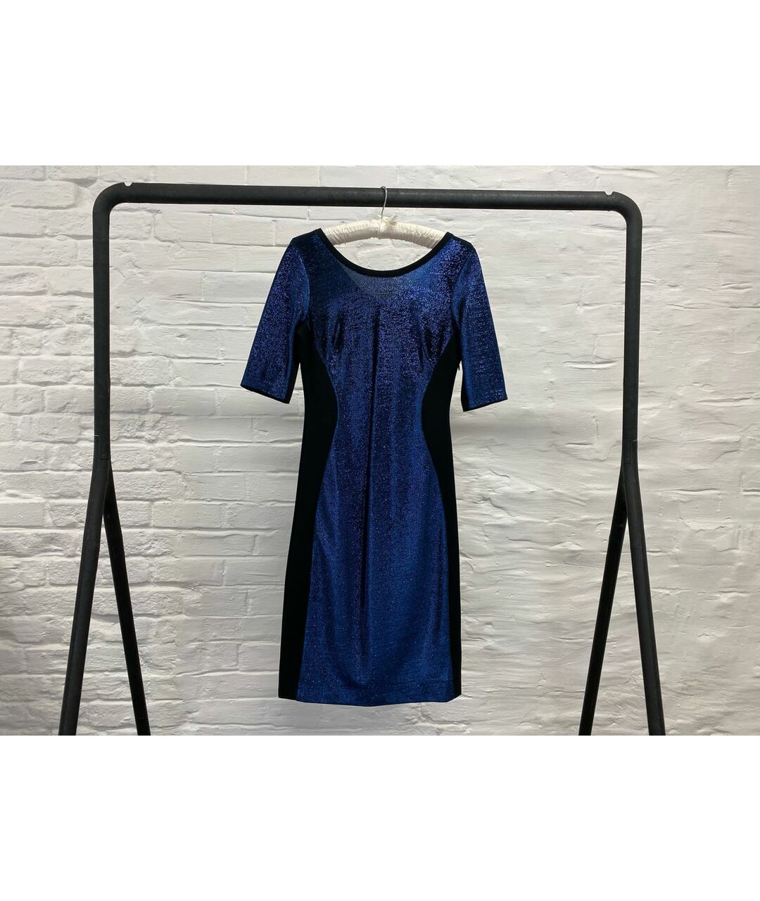 PAUL SMITH BLACK LABEL Темно-синее вискозное коктейльное платье, фото 9