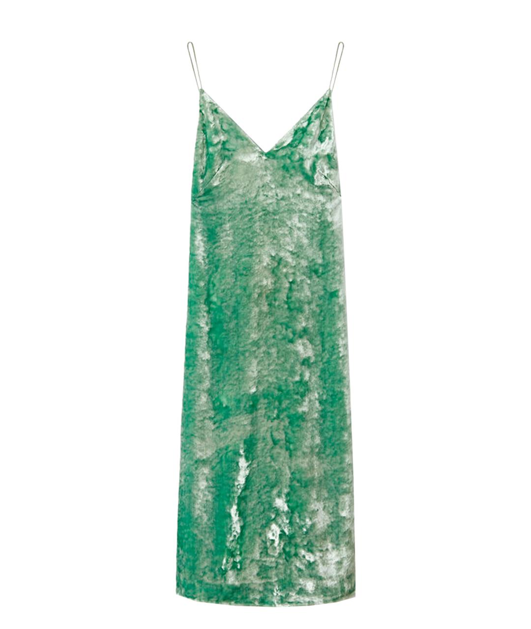 JIL SANDER Зеленые вискозное коктейльное платье, фото 1