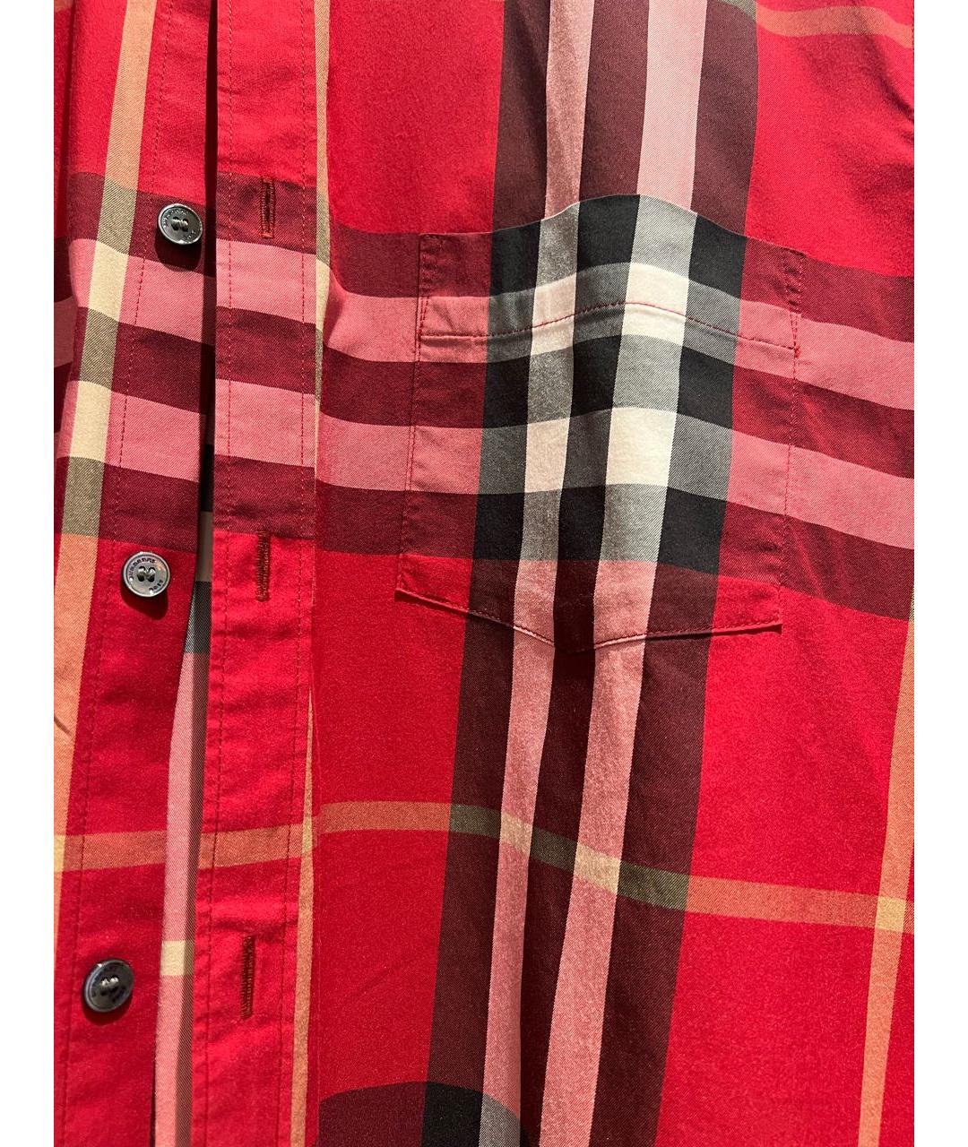 BURBERRY Красная хлопковая кэжуал рубашка, фото 3