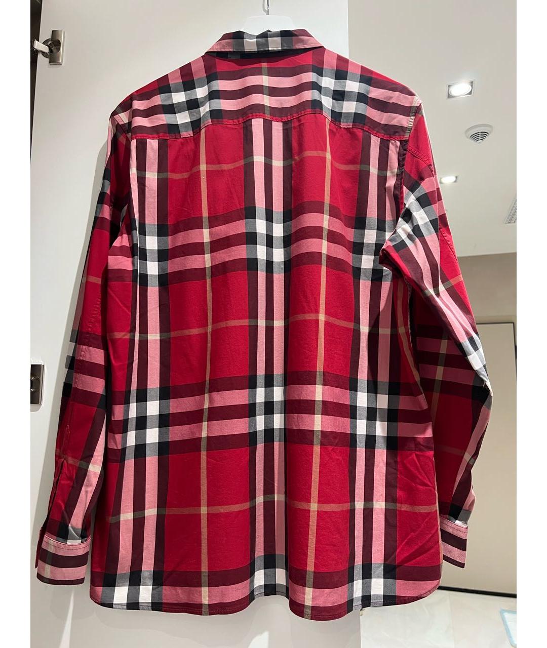 BURBERRY Красная хлопковая кэжуал рубашка, фото 2