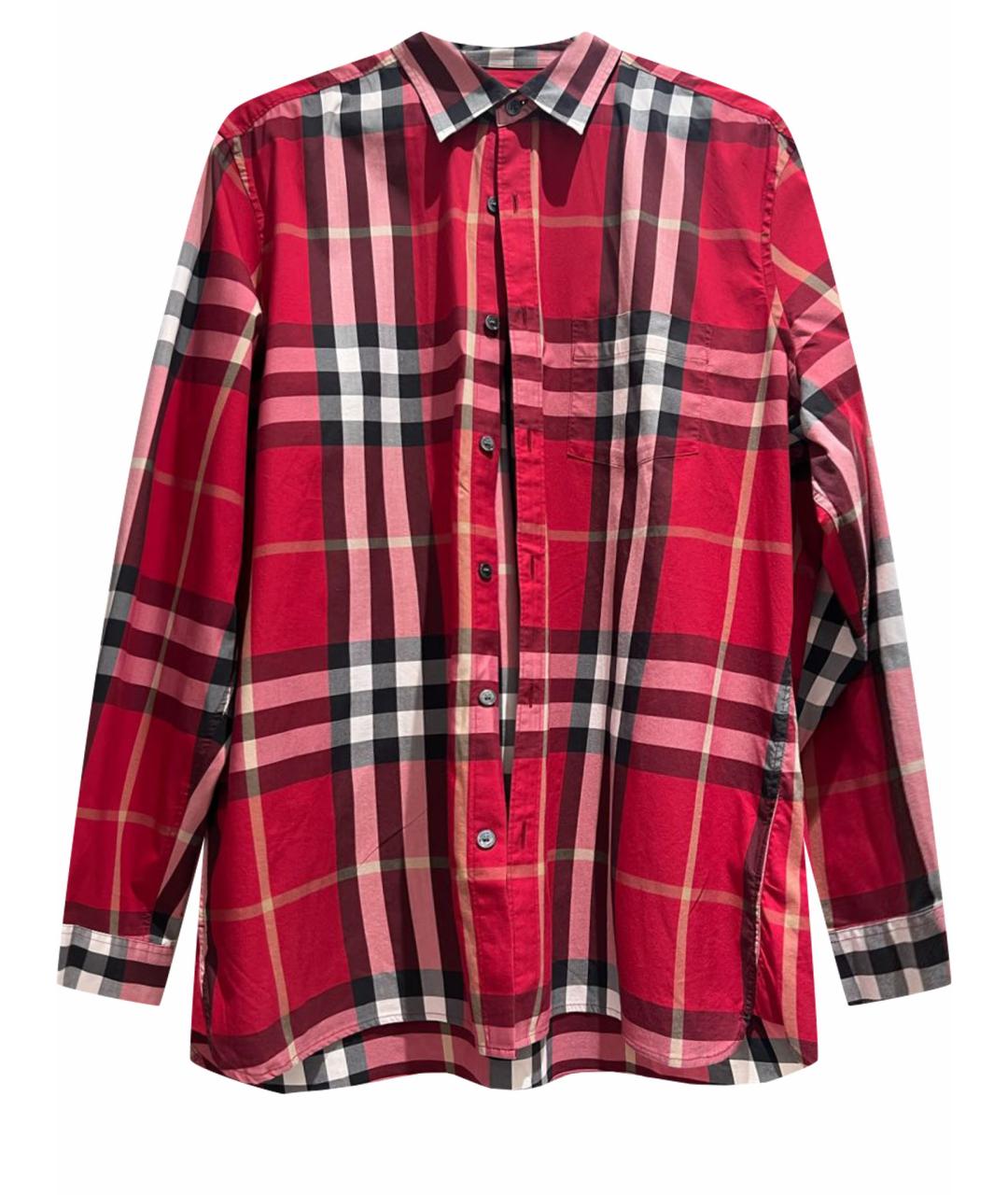 BURBERRY Красная хлопковая кэжуал рубашка, фото 1