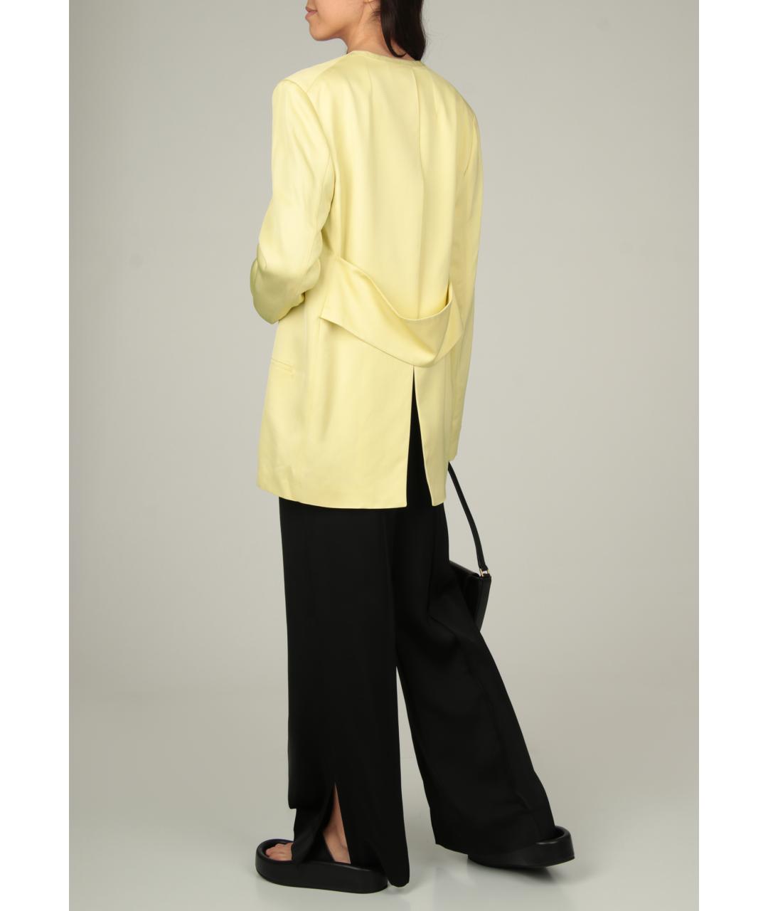 JIL SANDER Желтый вискозный жакет/пиджак, фото 4