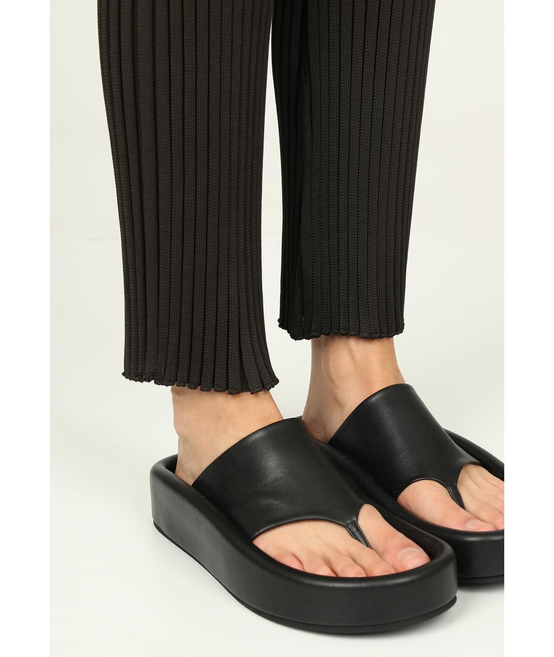 JIL SANDER Черные вискозные прямые брюки, фото 4
