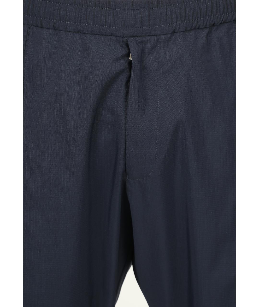 EMPORIO ARMANI Синие полиамидовые повседневные брюки, фото 4