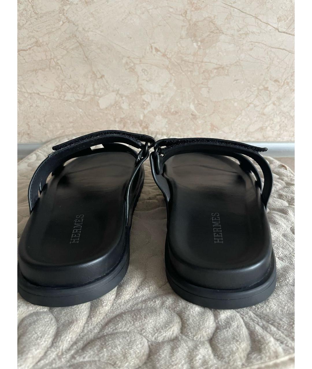 HERMES PRE-OWNED Черные кожаные сандалии, фото 5