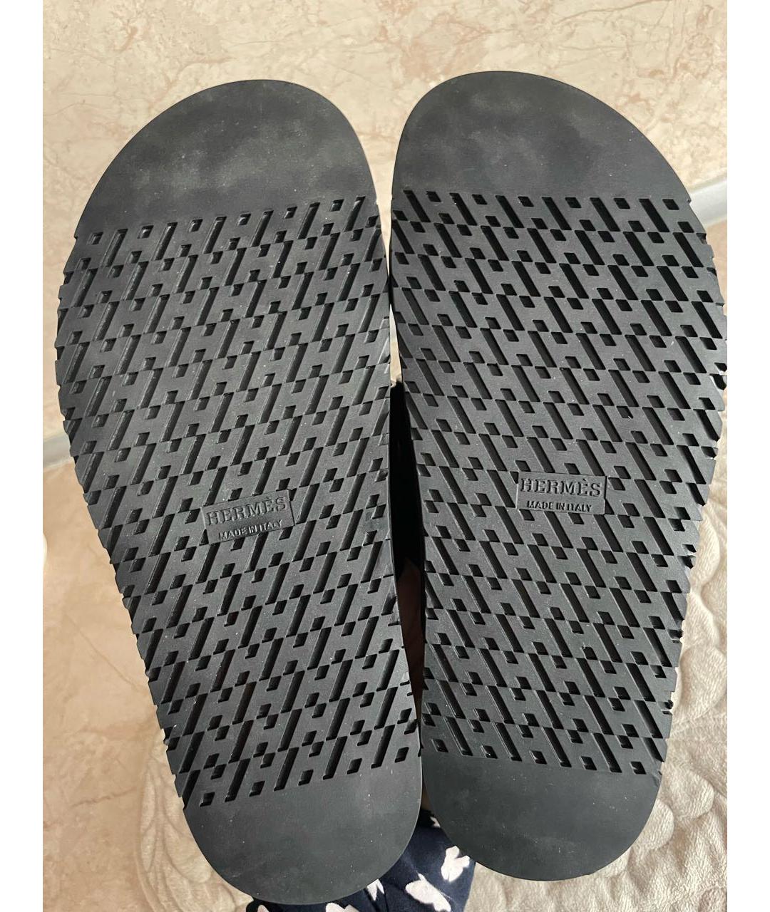 HERMES PRE-OWNED Черные кожаные сандалии, фото 8