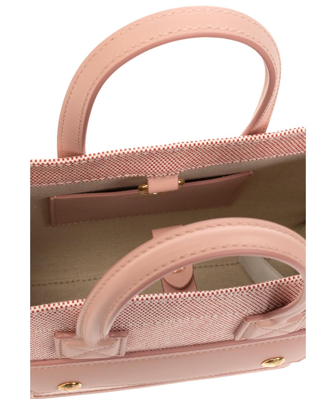 BURBERRY Розовая тканевая сумка тоут, фото 4