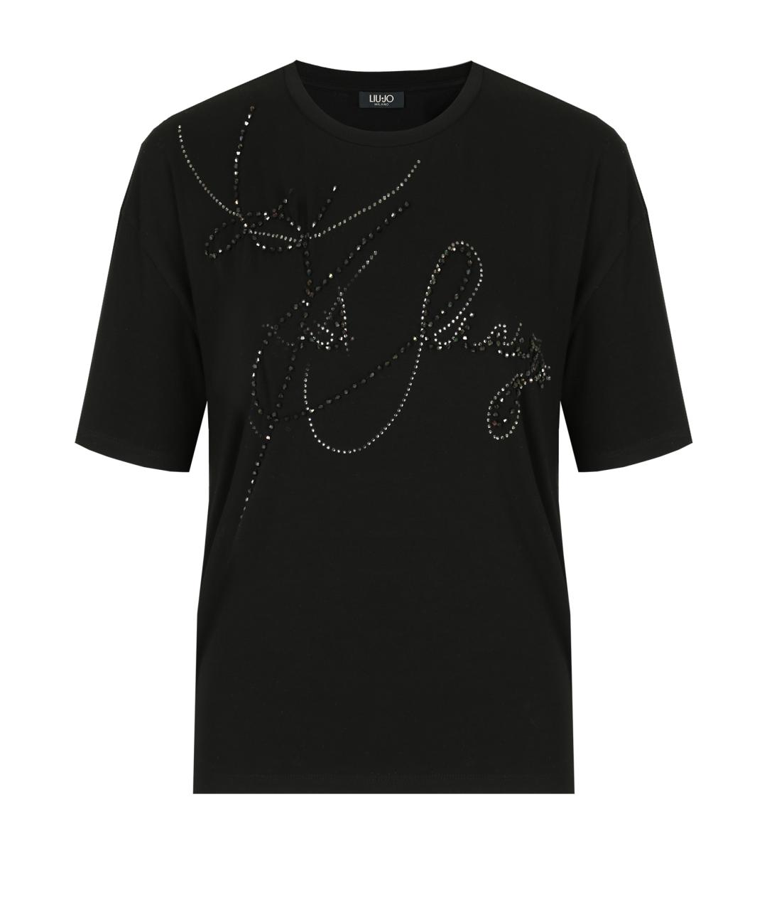 LIU JO Черная хлопковая футболка, фото 1