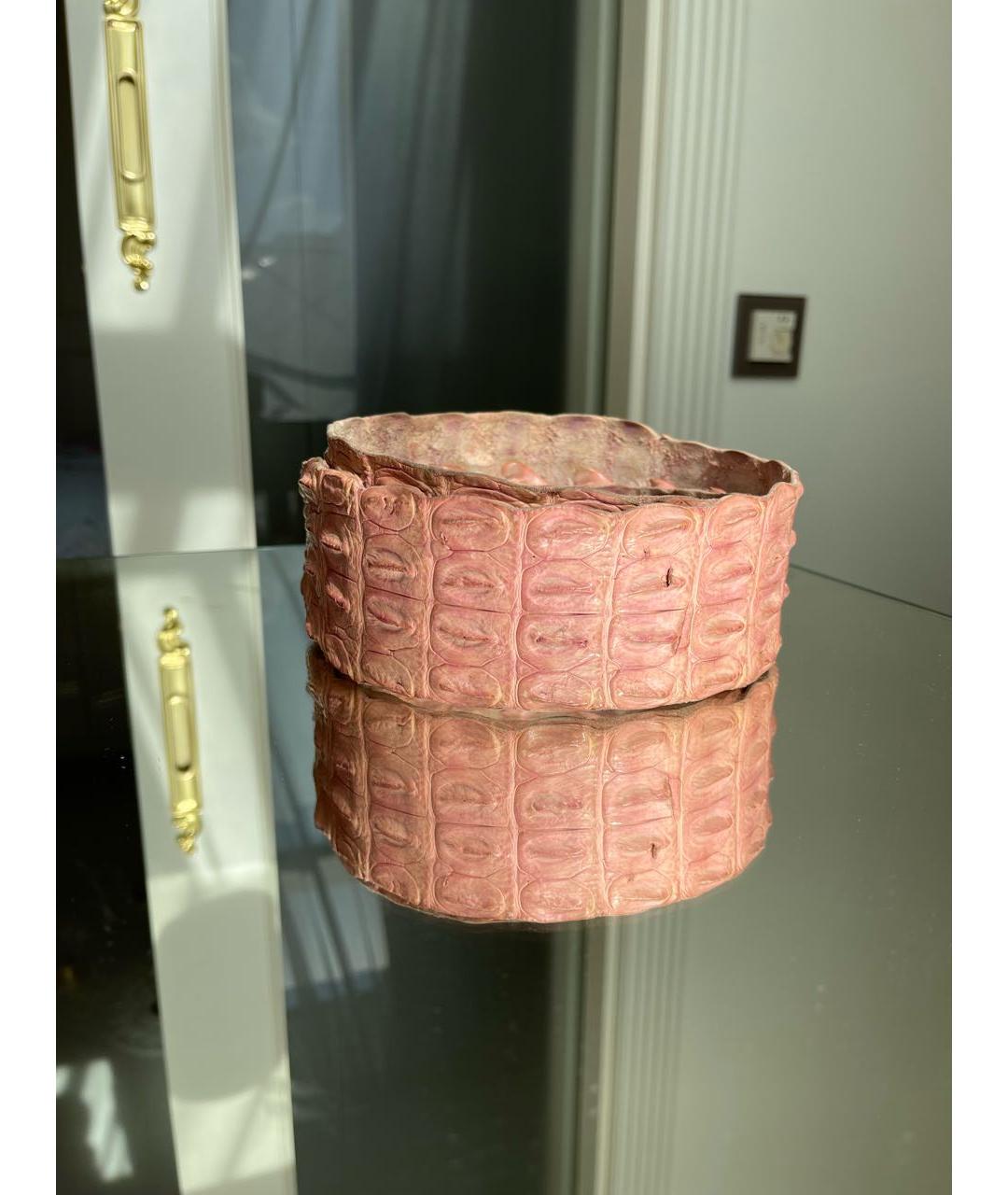ROBERTO CAVALLI Розовый ремень из экзотической кожи, фото 4