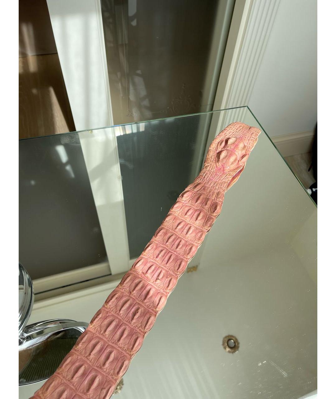 ROBERTO CAVALLI Розовый ремень из экзотической кожи, фото 2