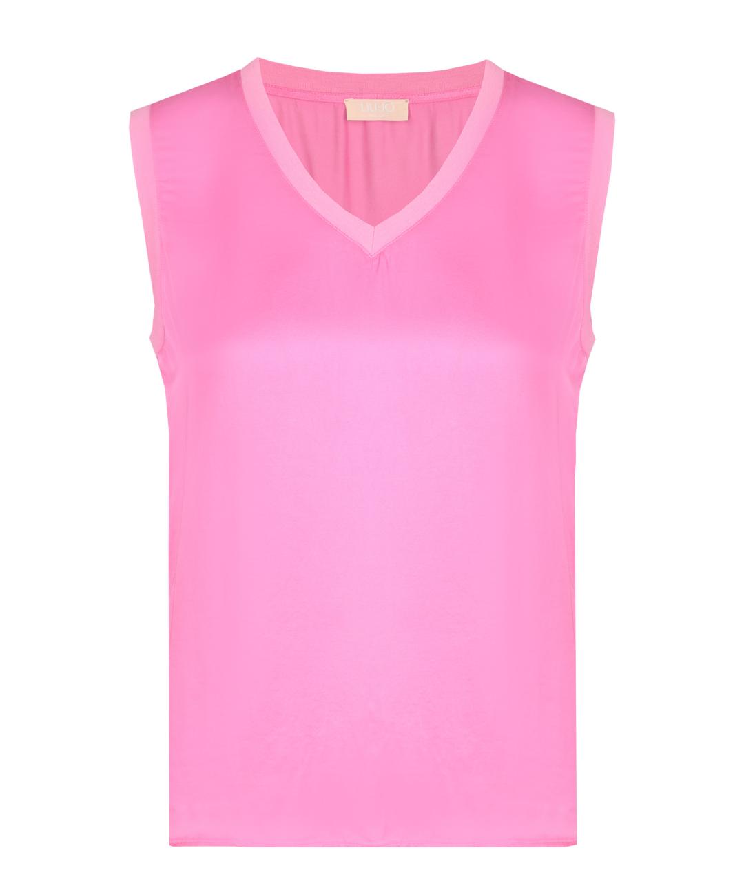 LIU JO Розовая вискозная футболка, фото 1