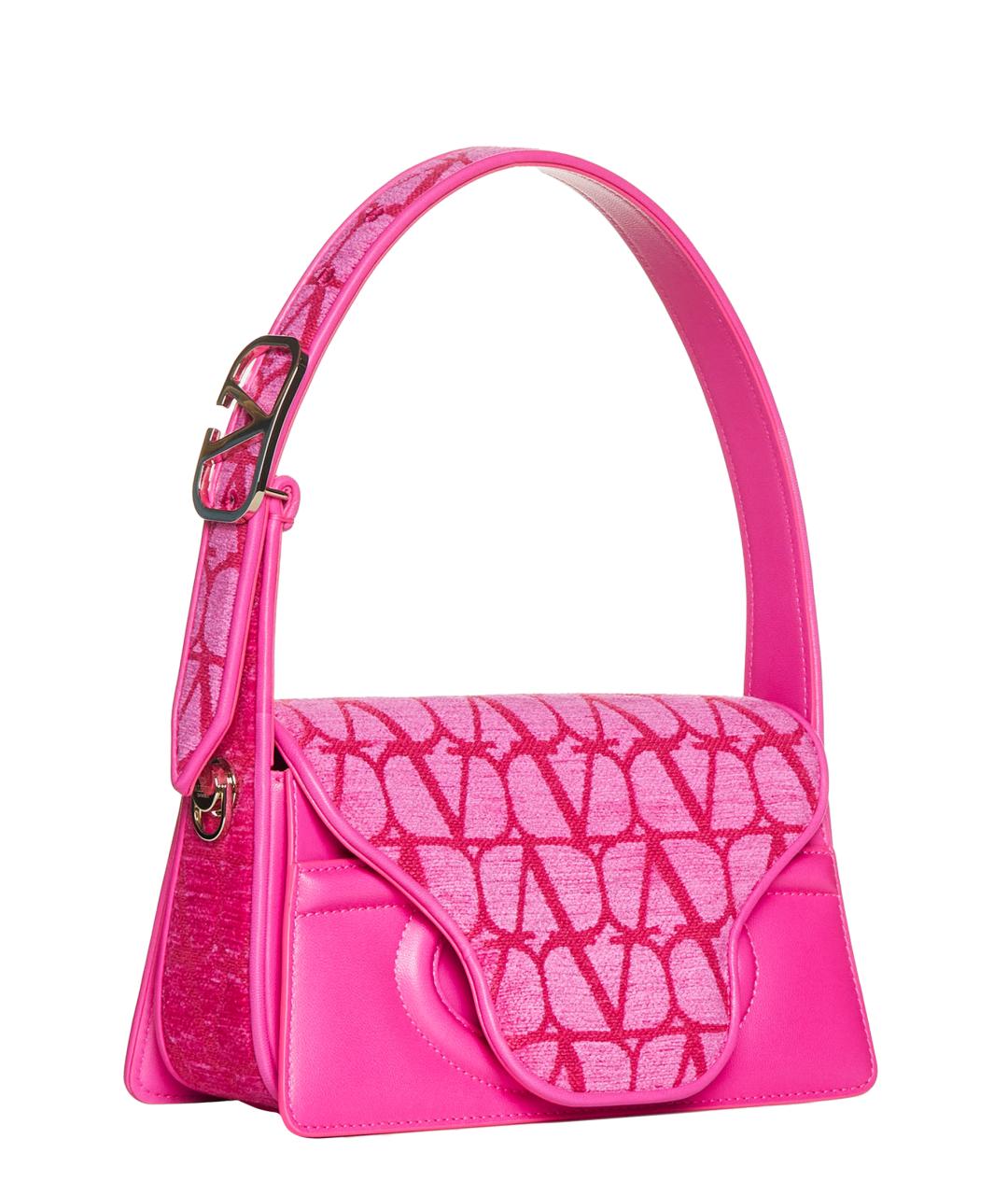 VALENTINO Розовая кожаная сумка через плечо, фото 2