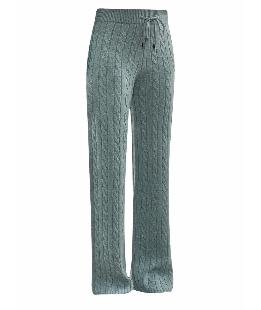 PESERICO Зеленые шерстяные прямые брюки, фото 1