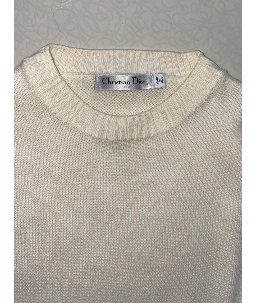 CHRISTIAN DIOR PRE-OWNED Белый шерстяной джемпер / свитер, фото 2