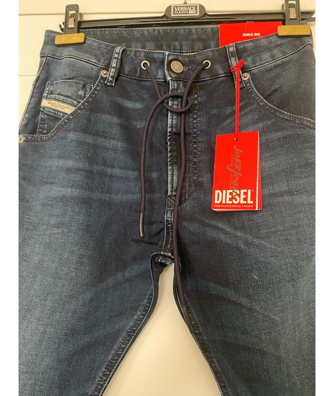 DIESEL Темно-синие хлопко-эластановые джинсы скинни, фото 4