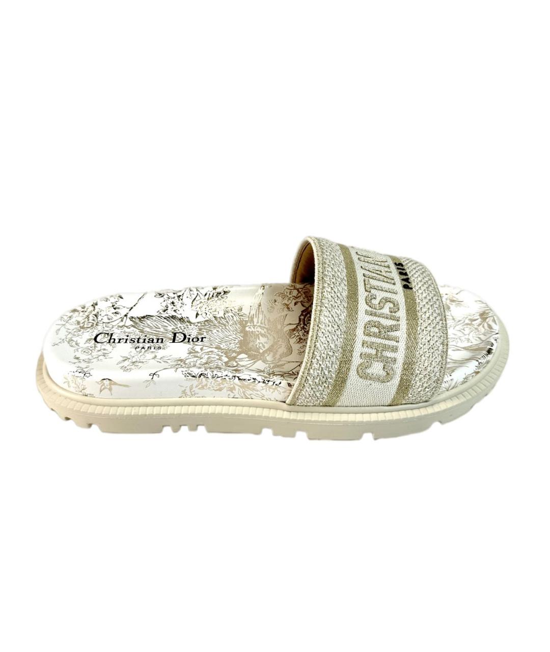 CHRISTIAN DIOR Золотые шлепанцы, фото 1