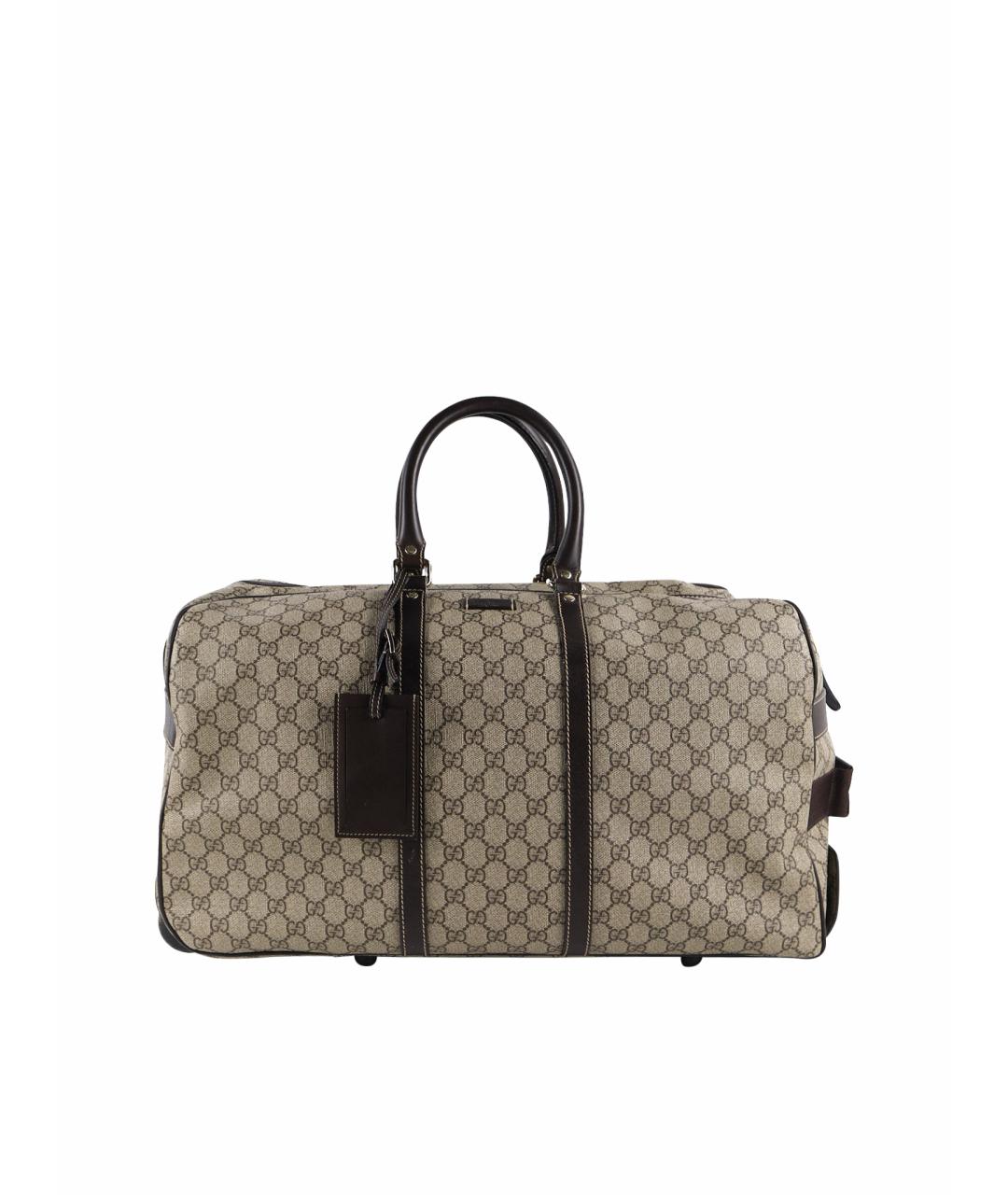 GUCCI Бежевая тканевая дорожная/спортивная сумка, фото 1