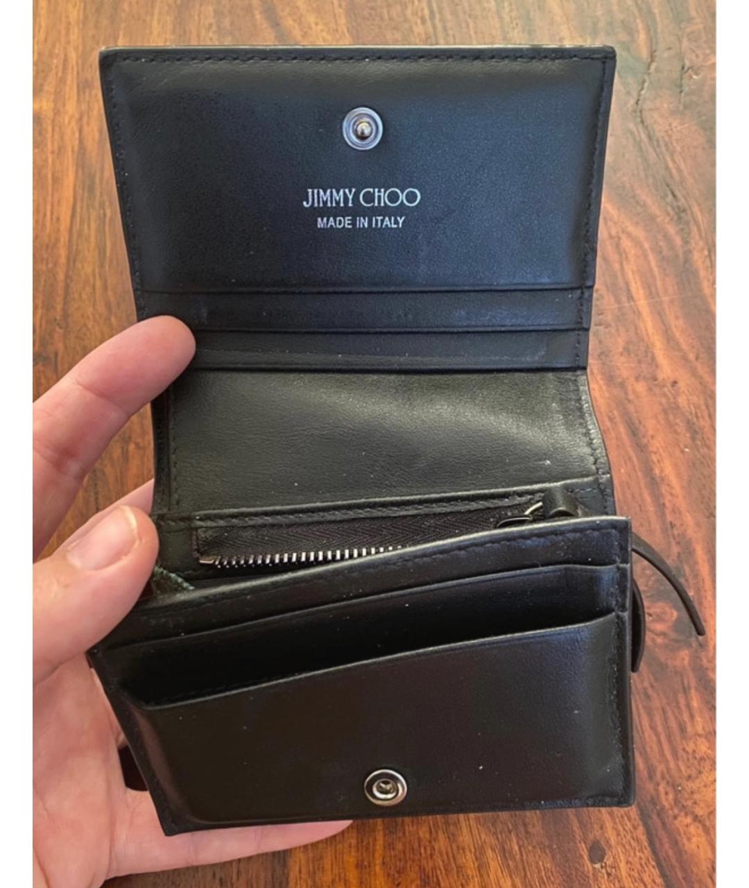 JIMMY CHOO Зеленый кожаный кошелек, фото 4