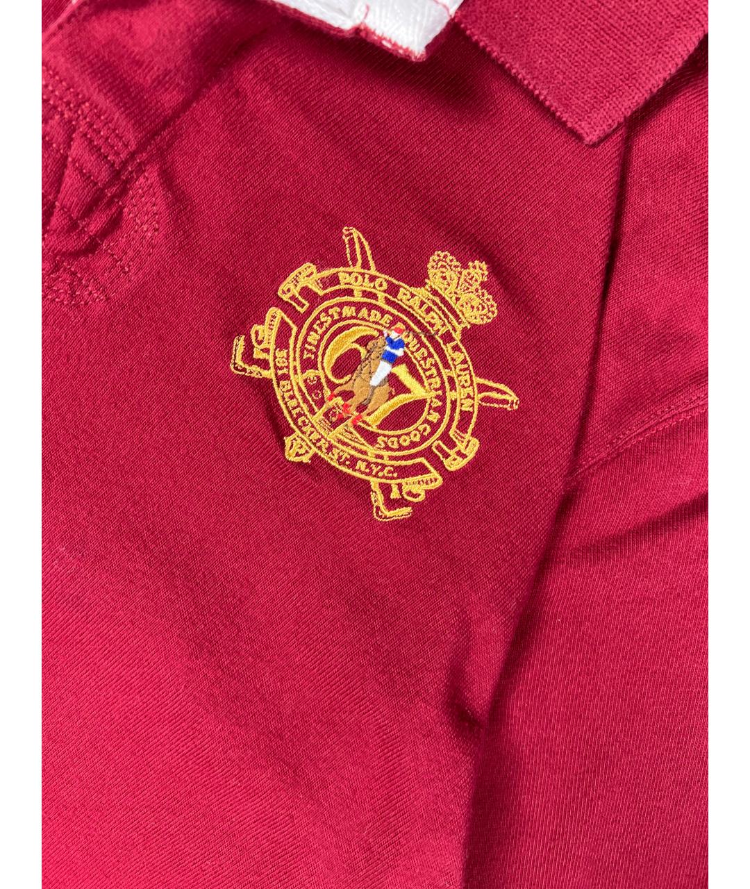 POLO RALPH LAUREN Бордовое поло с длинным рукавом, фото 2