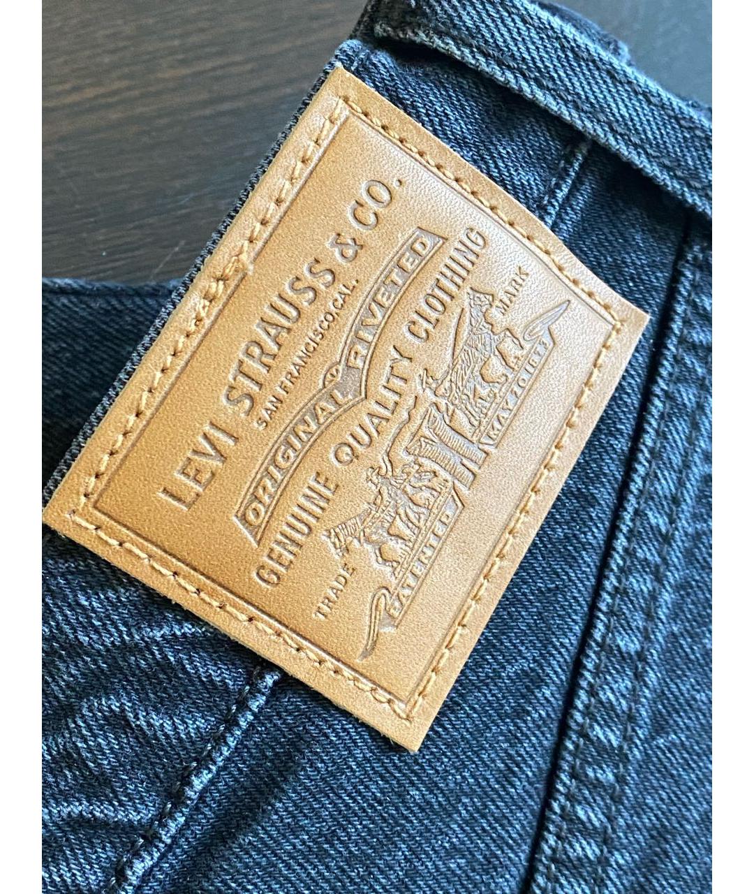 LEVI'S Черные хлопковые прямые джинсы, фото 5