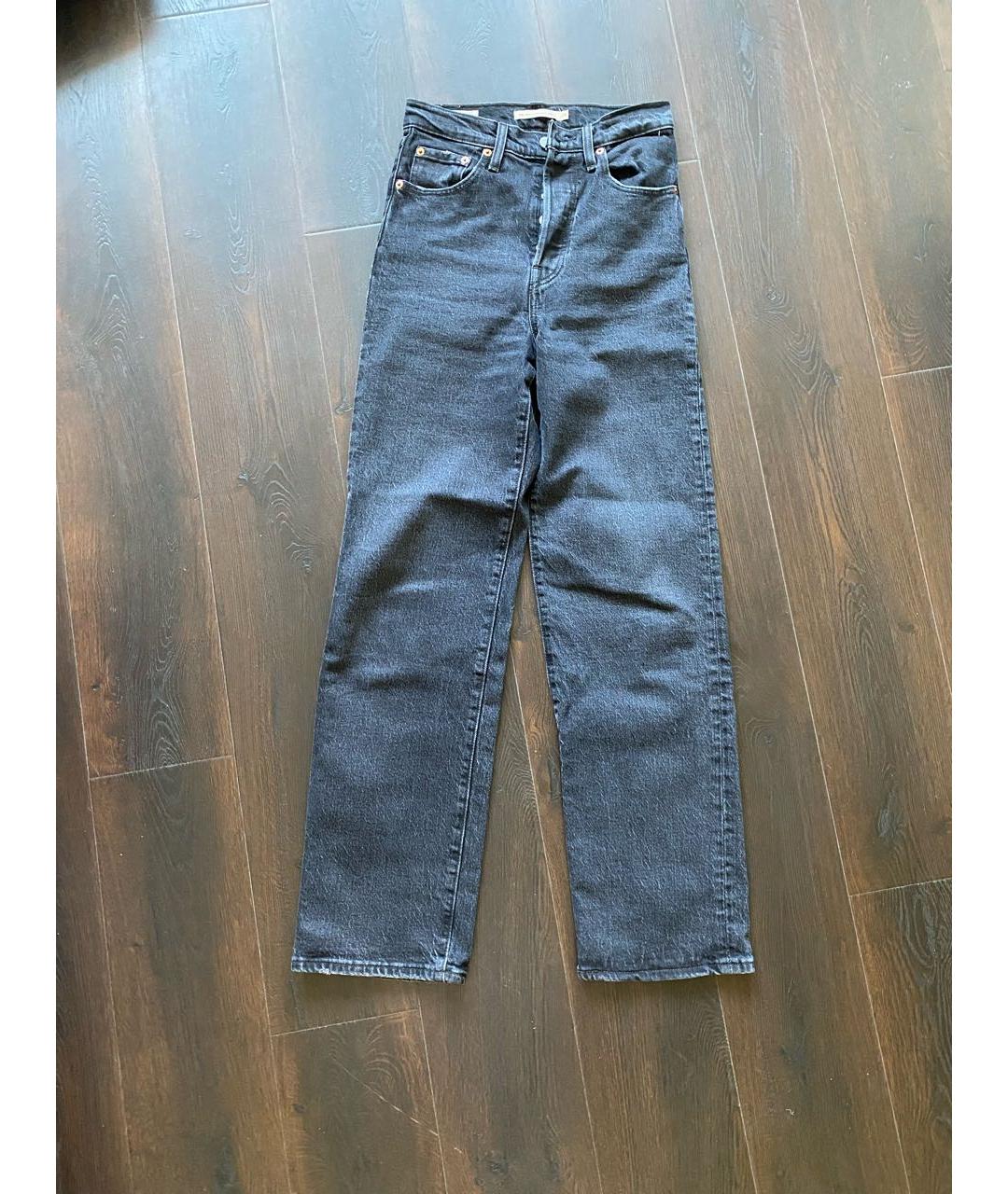 LEVI'S Черные хлопковые прямые джинсы, фото 7