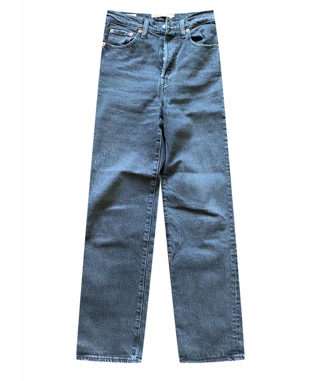 LEVI'S Черные хлопковые прямые джинсы, фото 1