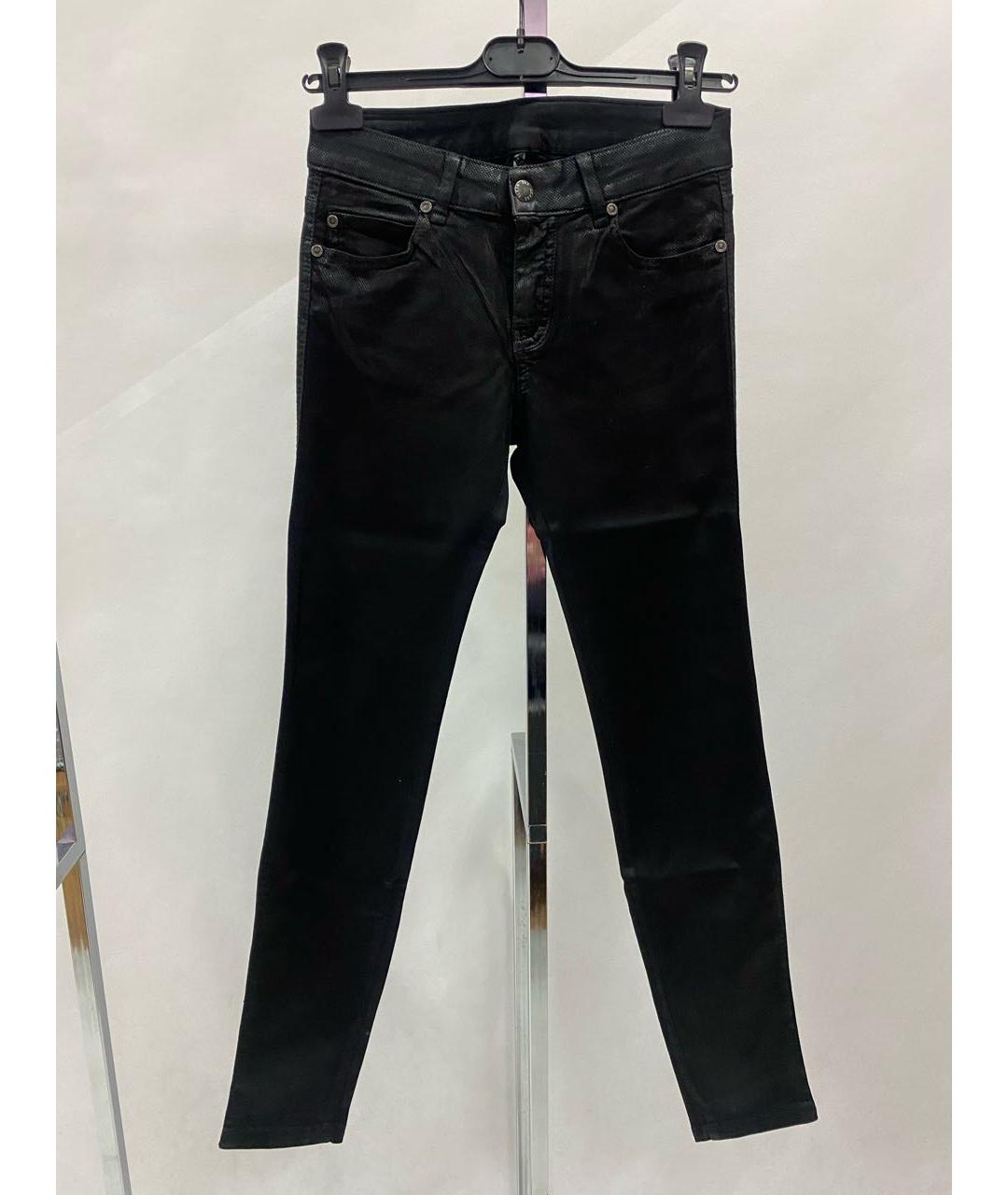 PLEIN SUD JEANIUS Черные хлопко-эластановые джинсы слим, фото 9