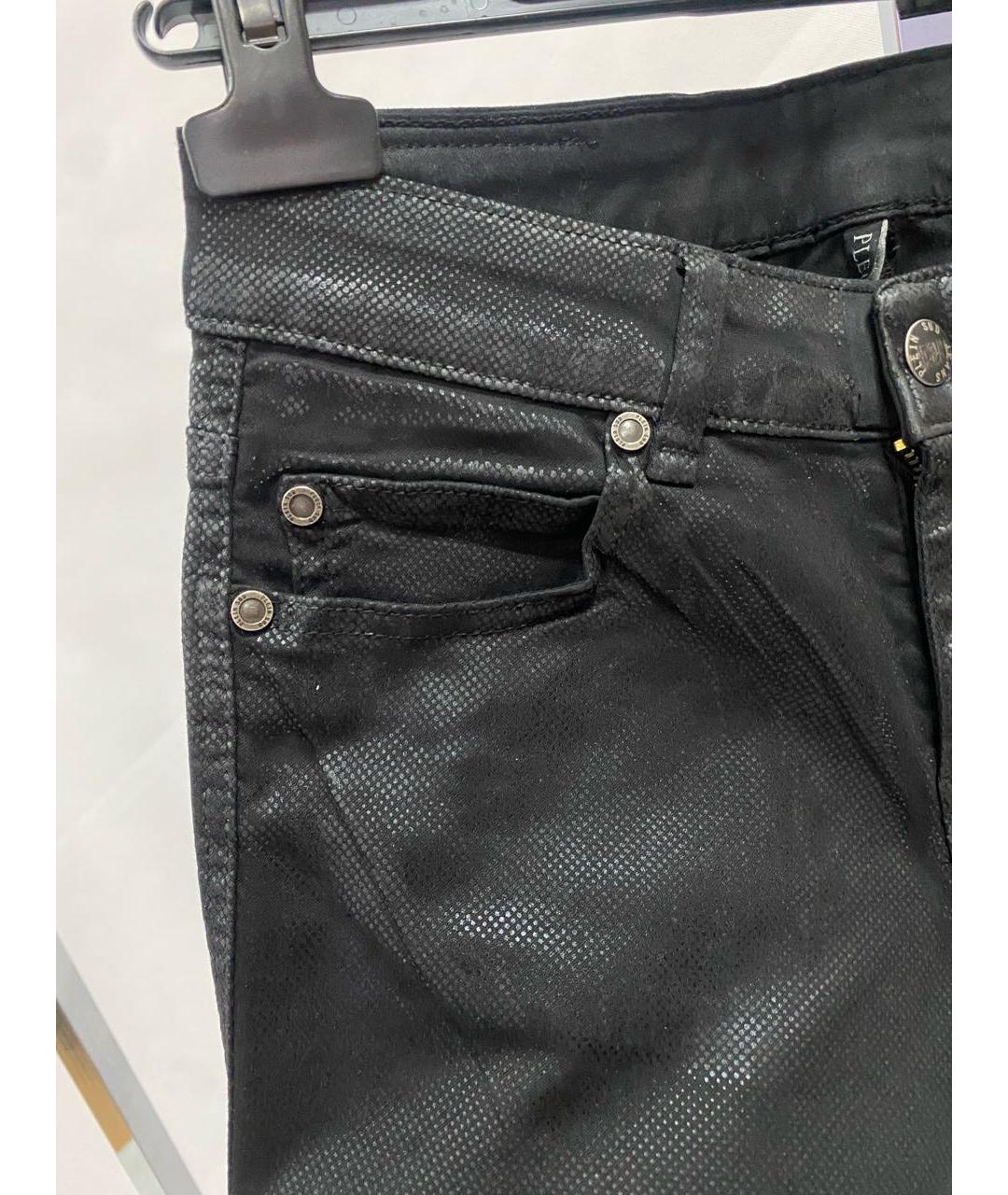 PLEIN SUD JEANIUS Черные хлопко-эластановые джинсы слим, фото 4