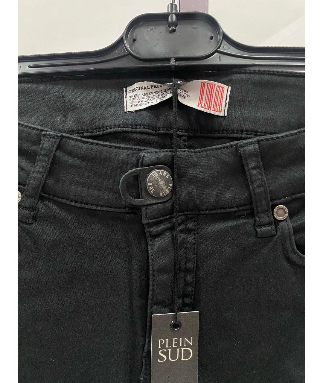 PLEIN SUD JEANIUS Черные хлопко-эластановые джинсы слим, фото 4