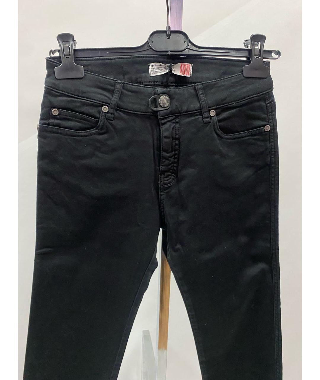 PLEIN SUD JEANIUS Черные хлопко-эластановые джинсы слим, фото 3