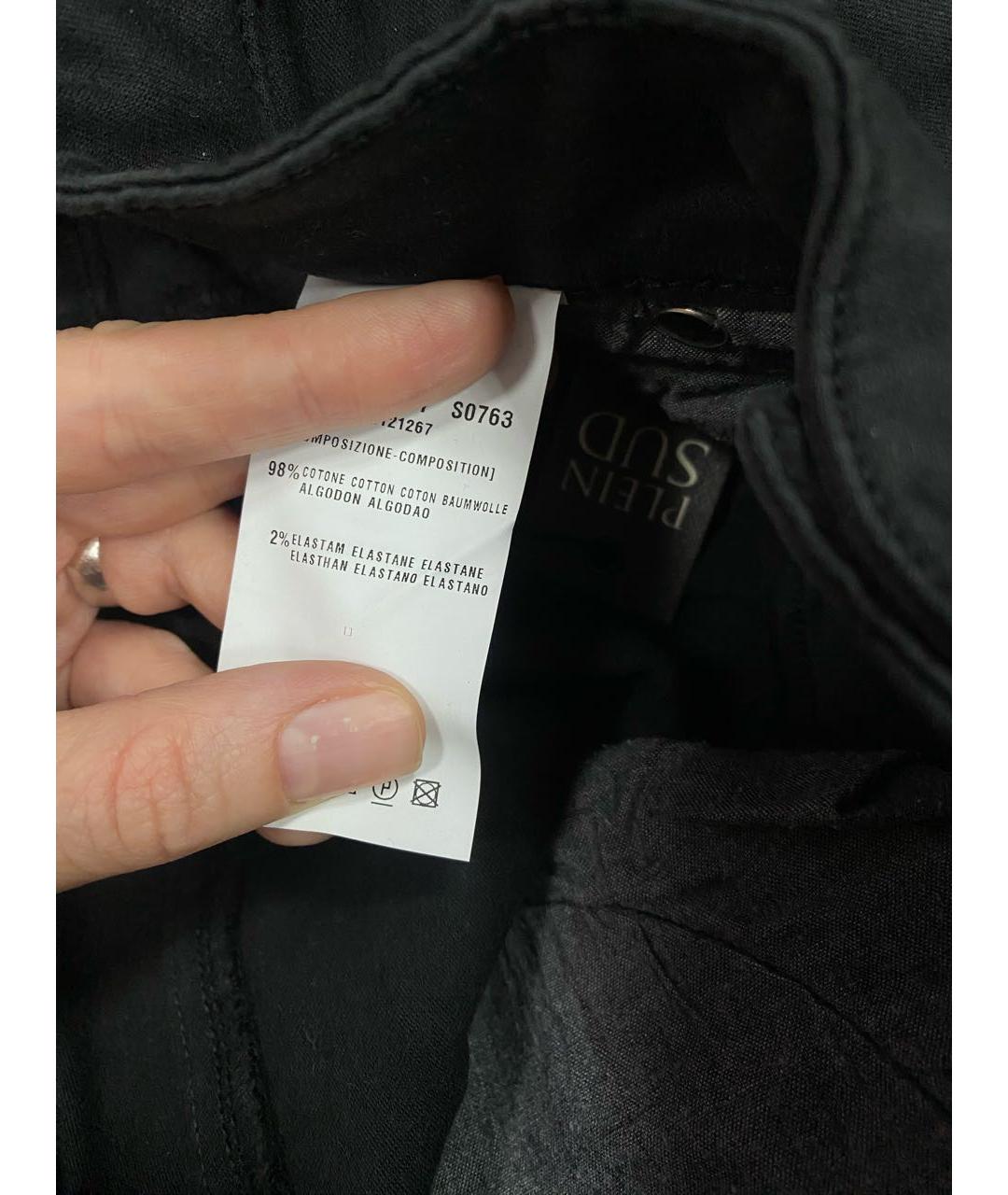 PLEIN SUD JEANIUS Черные хлопко-эластановые джинсы слим, фото 7