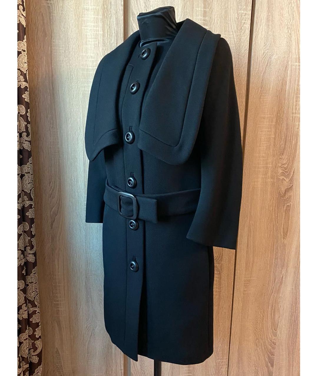 PRADA Черное шерстяное пальто, фото 3