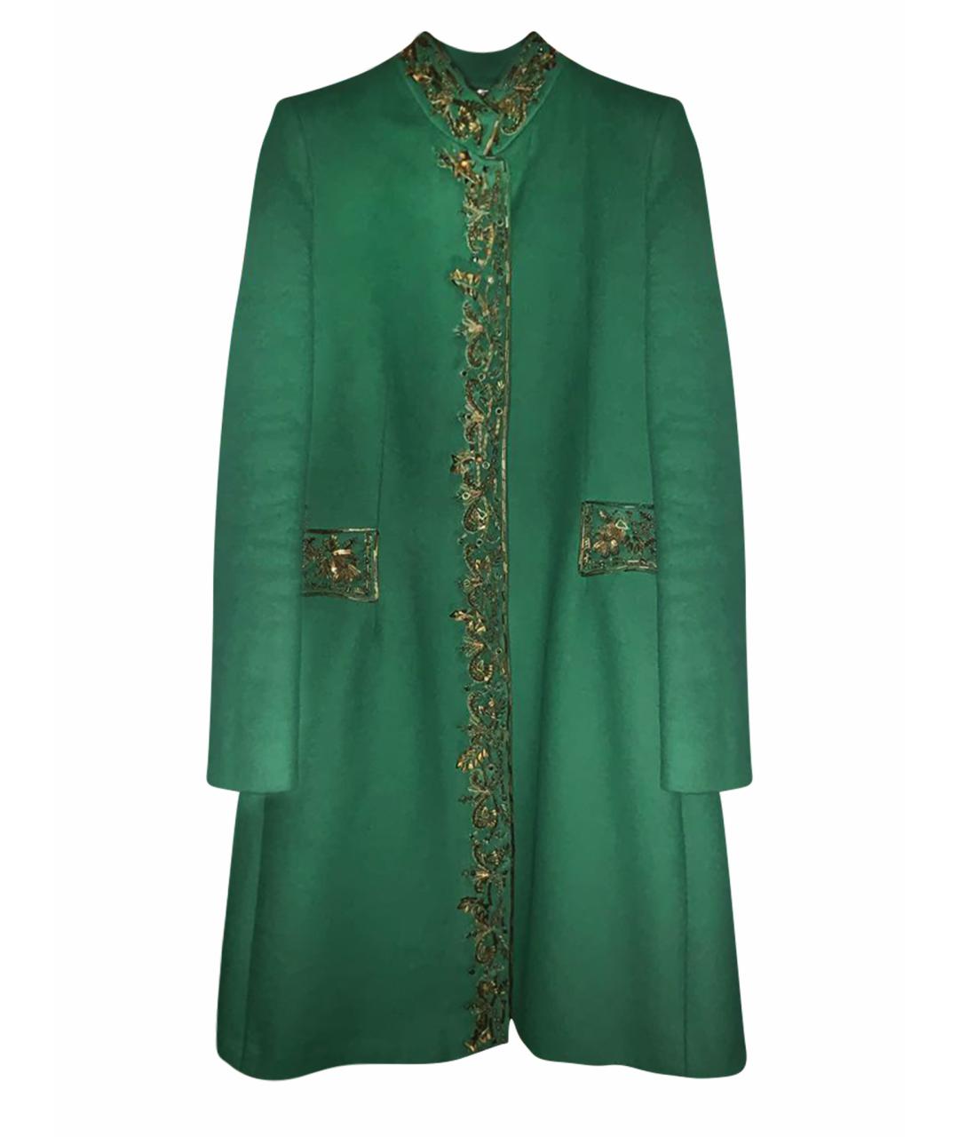 ALBERTA FERRETTI Зеленые кашемировое пальто, фото 1