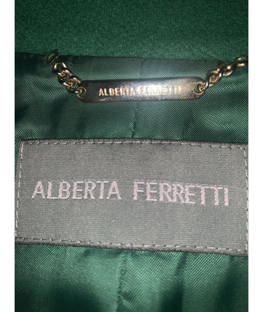 ALBERTA FERRETTI Зеленые кашемировое пальто, фото 3