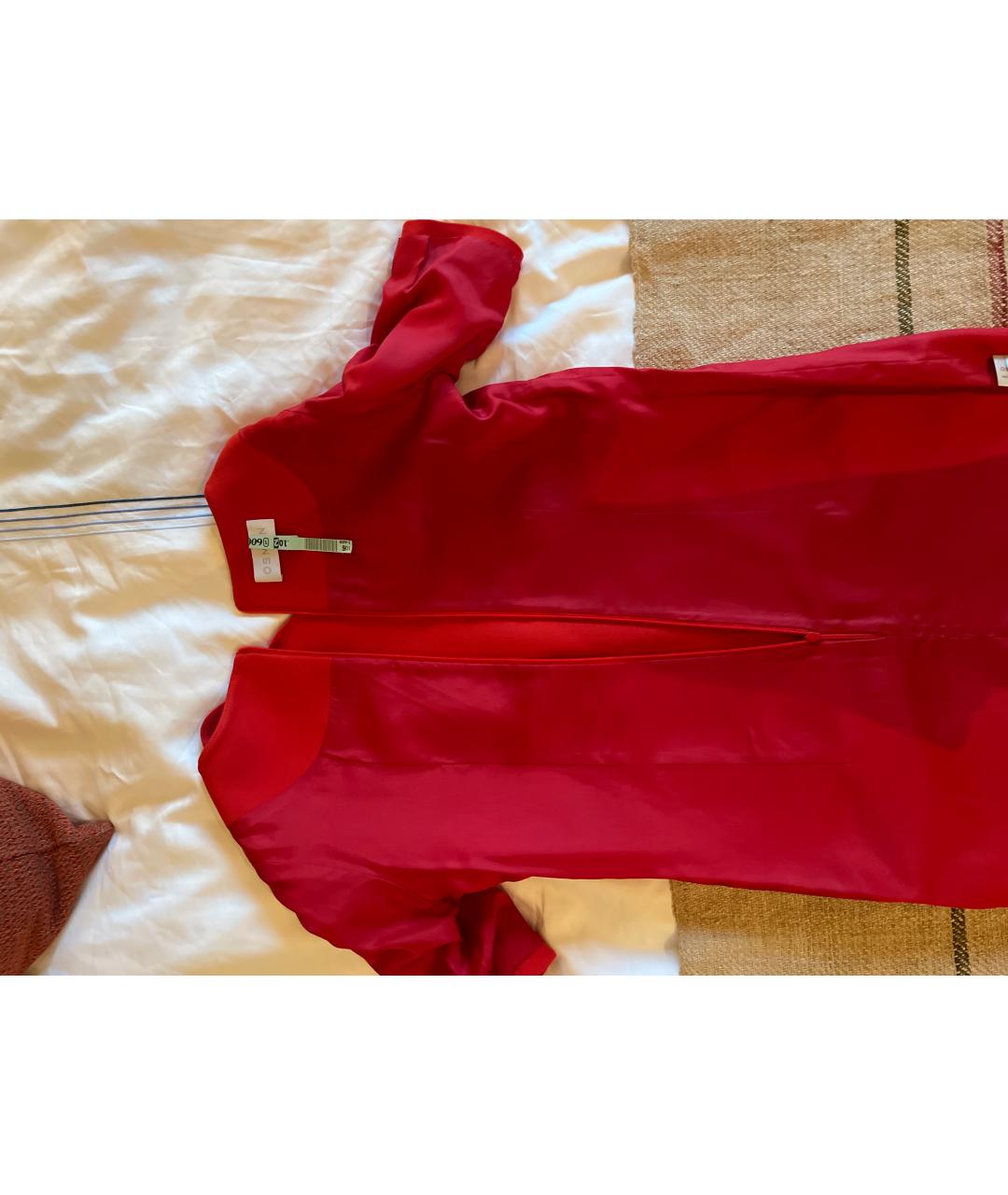 OSMAN Красное ацетатное коктейльное платье, фото 4