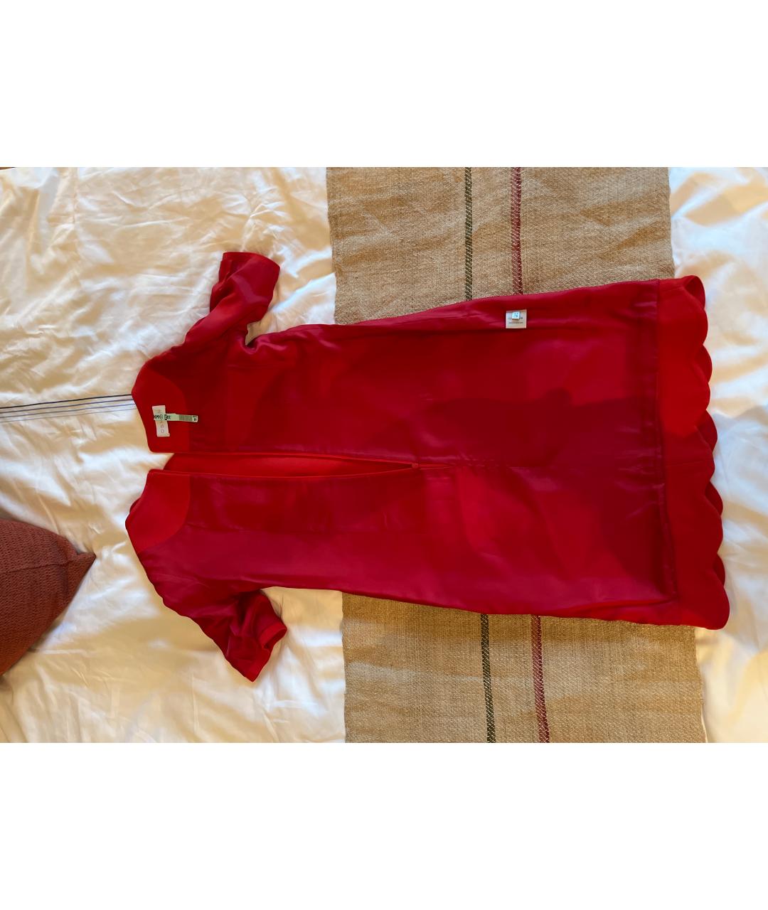 OSMAN Красное ацетатное коктейльное платье, фото 3
