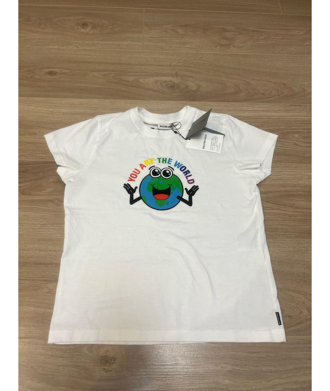 BALENCIAGA Белый хлопковый детская футболка / топ, фото 4
