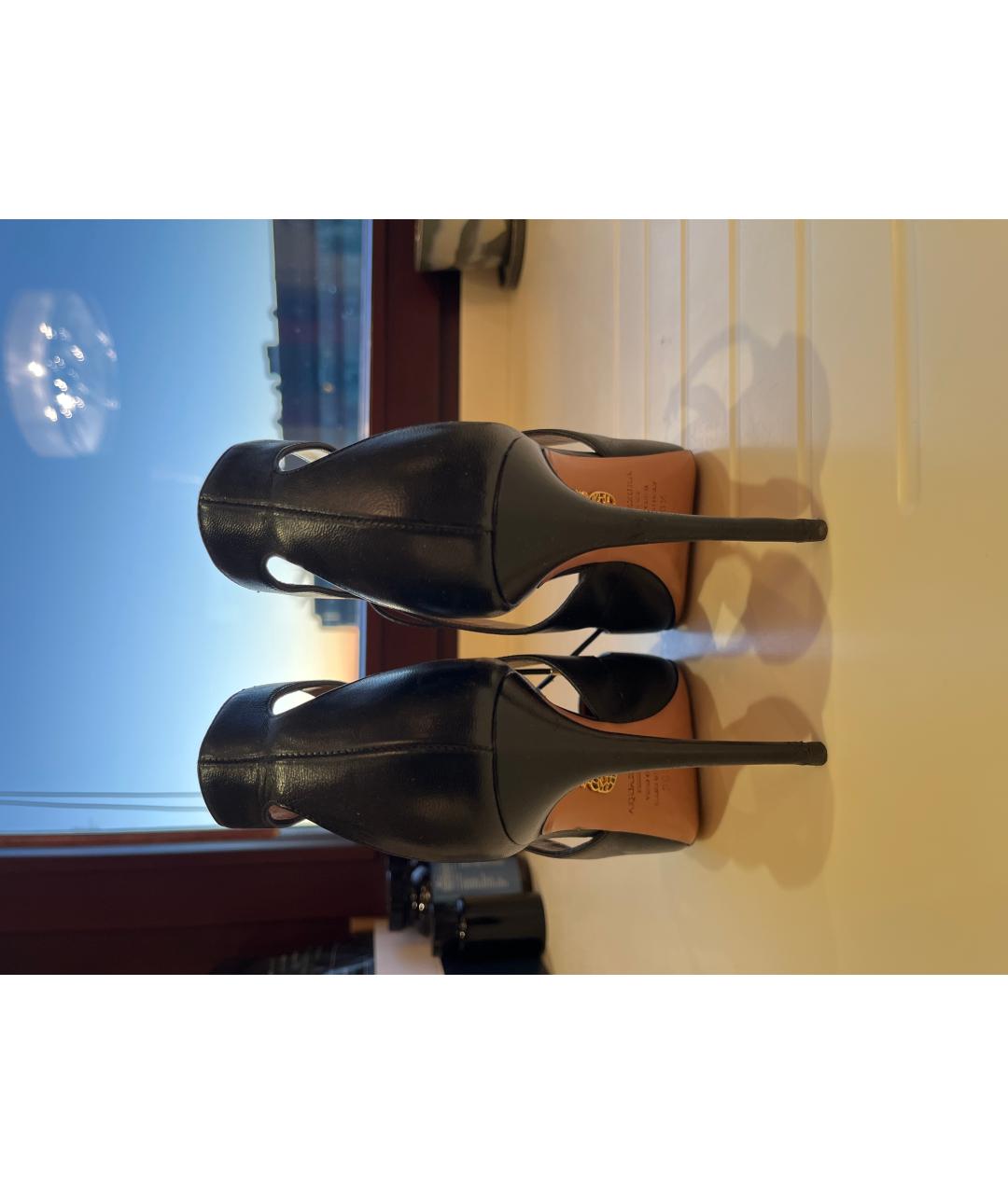 AQUAZZURA Черные кожаные туфли, фото 4