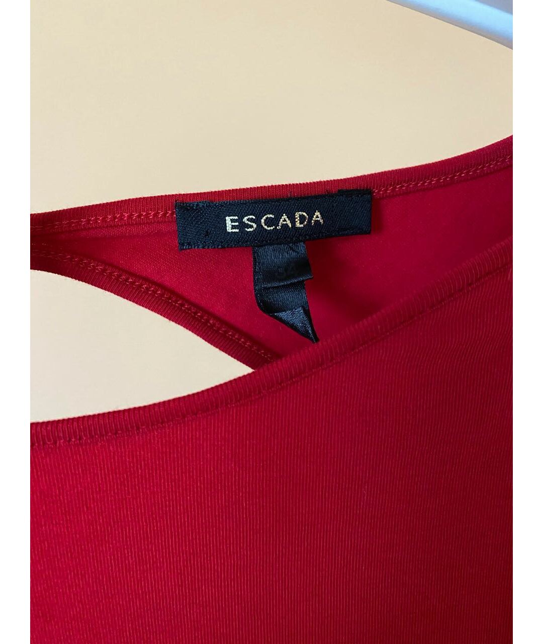 ESCADA Красная хлопко-эластановая блузы, фото 2