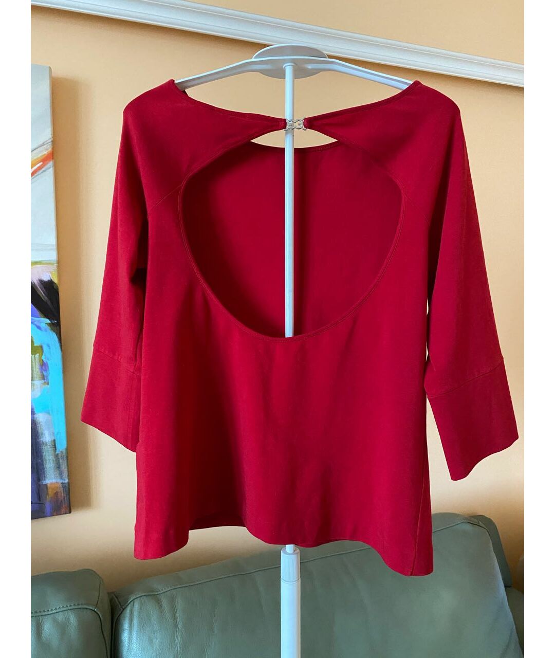 ESCADA Красная хлопко-эластановая блузы, фото 3