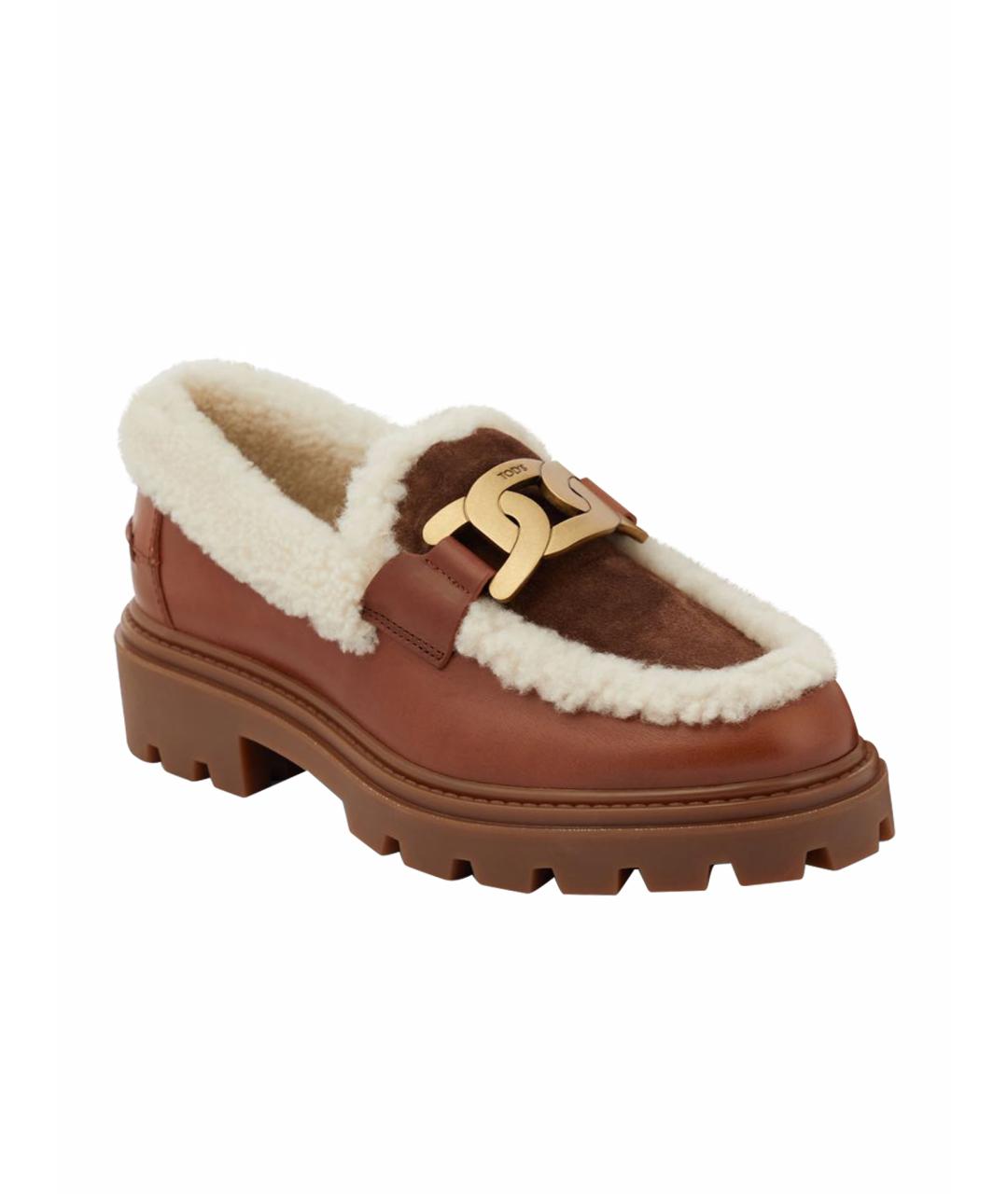 TOD'S Коричневые кожаные лоферы, фото 1