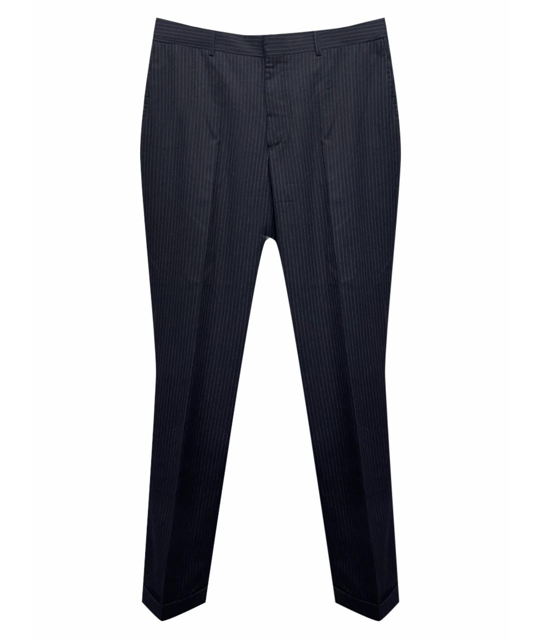 POLO RALPH LAUREN Темно-синие шерстяные классические брюки, фото 1