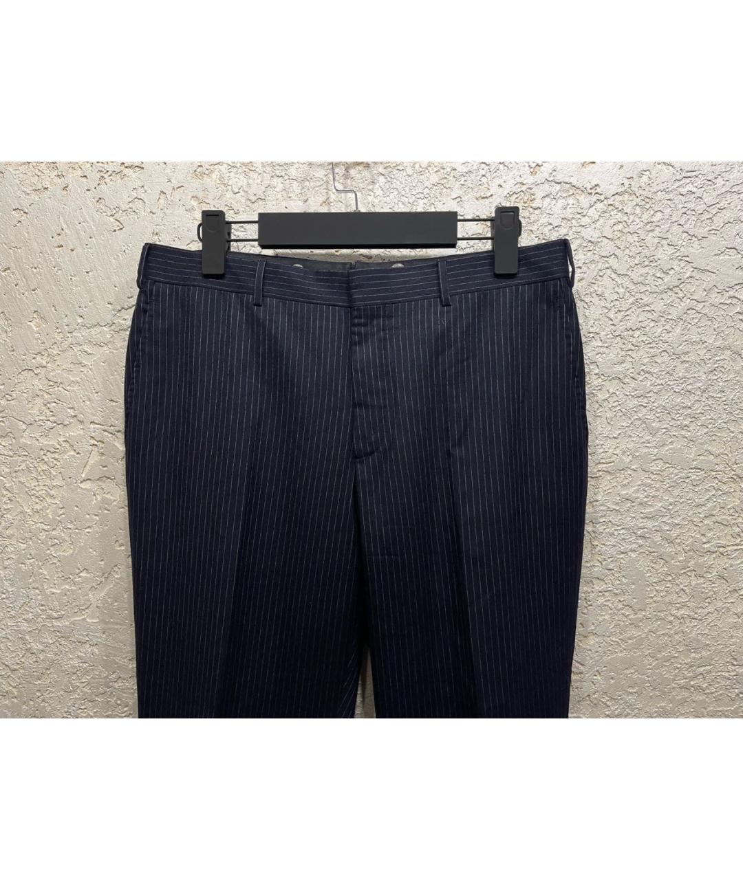 POLO RALPH LAUREN Темно-синие шерстяные классические брюки, фото 2
