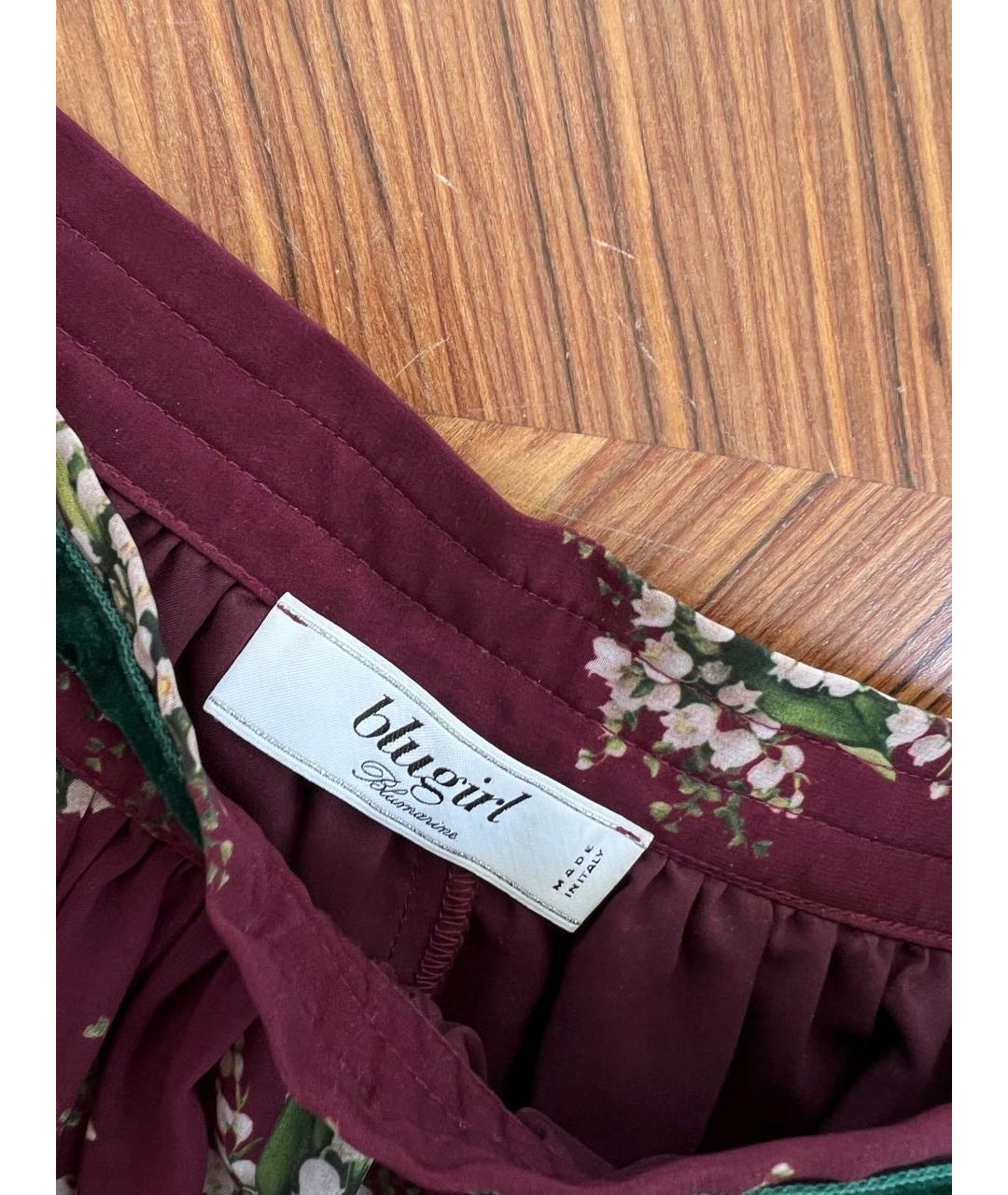 BLUGIRL Бордовая юбка миди, фото 4