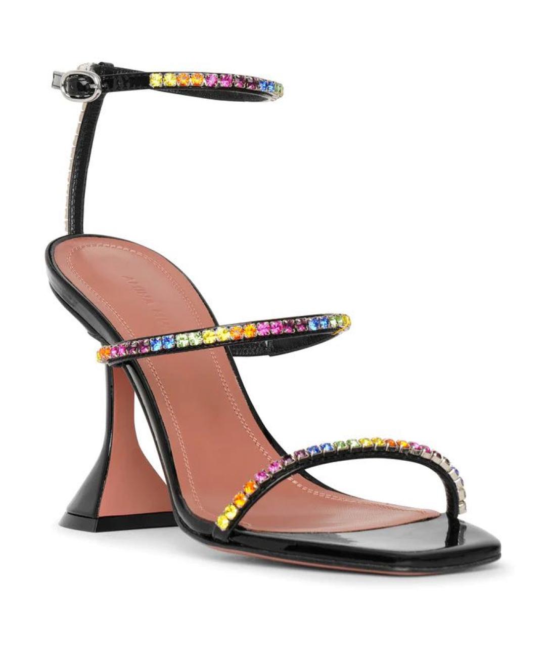 Amina Muaddi Мульти босоножки из лакированной кожи, фото 8