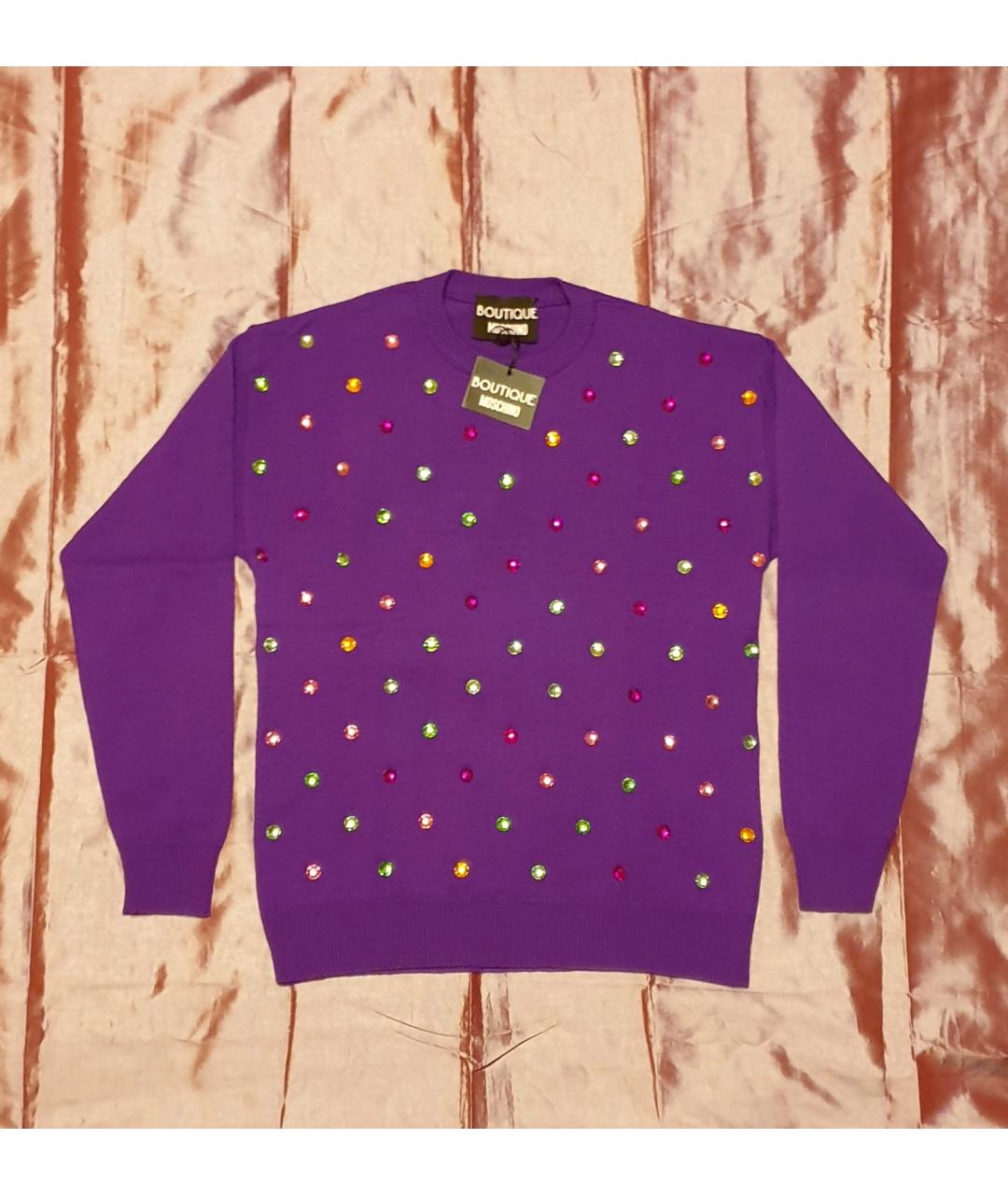 BOUTIQUE MOSCHINO Фиолетовый шерстяной джемпер / свитер, фото 6
