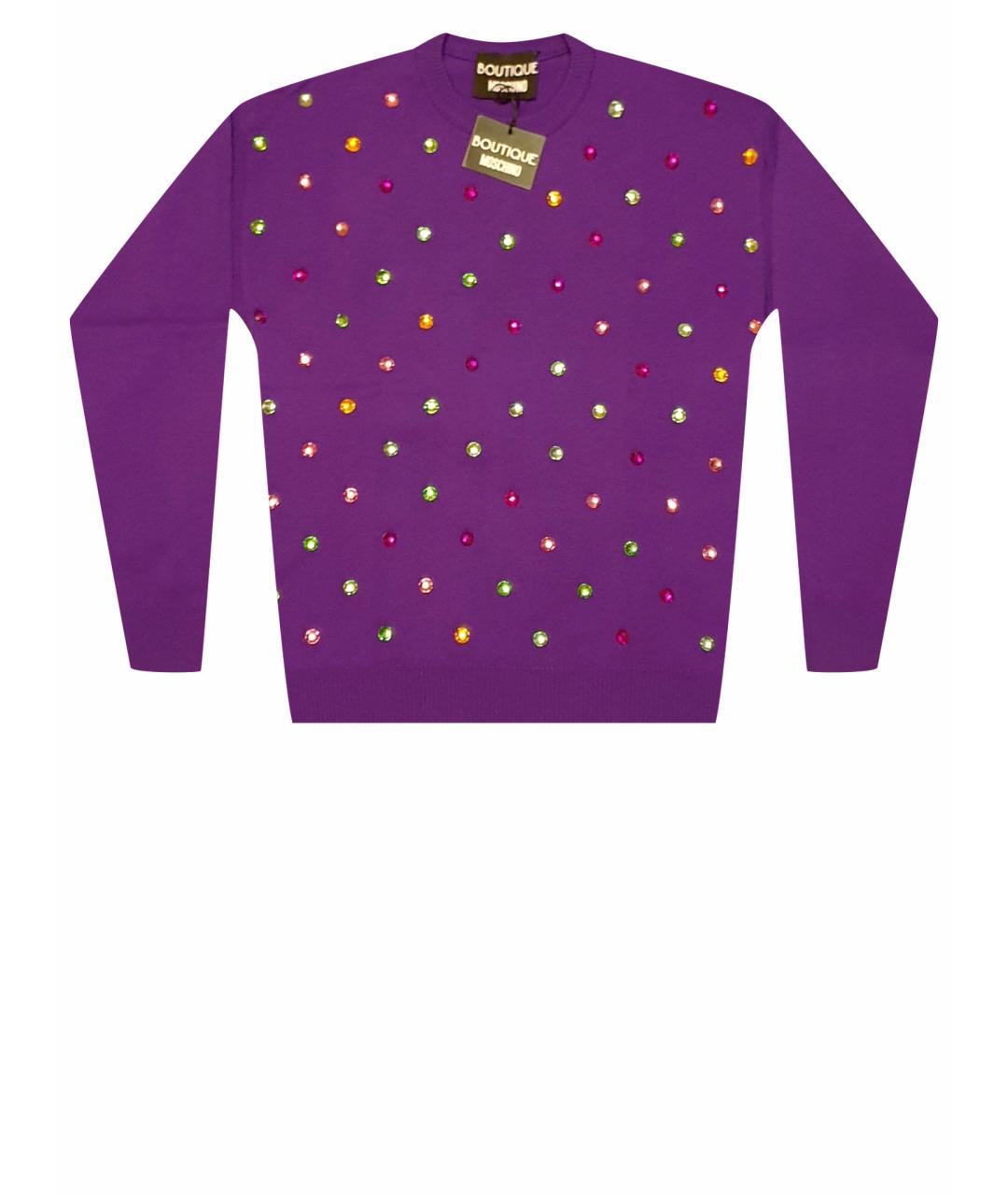 BOUTIQUE MOSCHINO Фиолетовый шерстяной джемпер / свитер, фото 7
